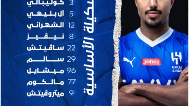 تشكيلة الهلال امام الفيحاء في الجولة 19 من دوري روشن السعودي 2024