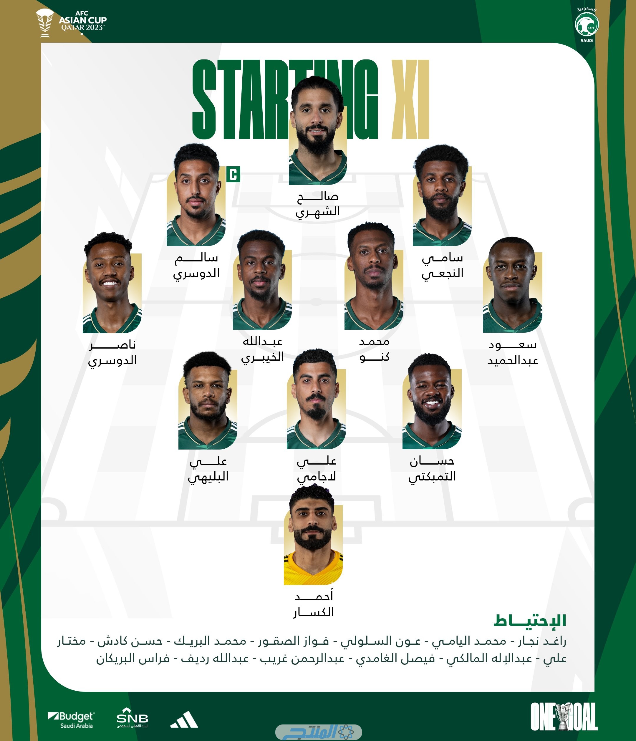 "التشكيل الرسمي" تشكيلة منتخب السعودية امام قيرغزستان الجولة الثانية في كأس أمم اسيا 2024